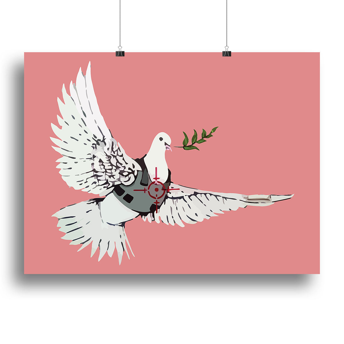 Banksy Peace Dove Red Canvas Print or Poster - Canvas Art Rocks - 2