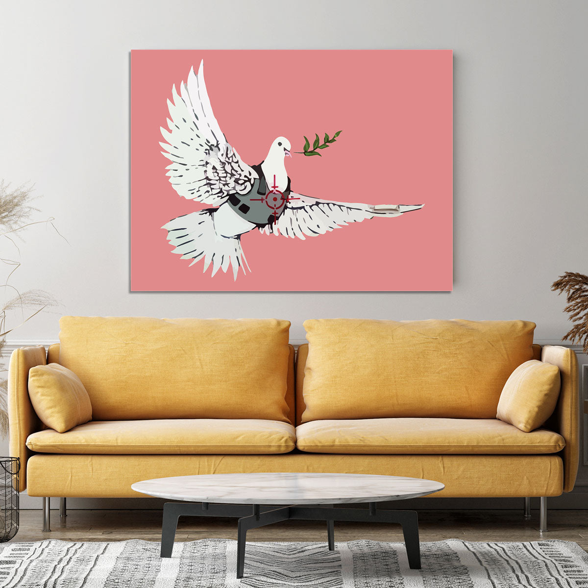 Banksy Peace Dove Red Canvas Print or Poster - Canvas Art Rocks - 4