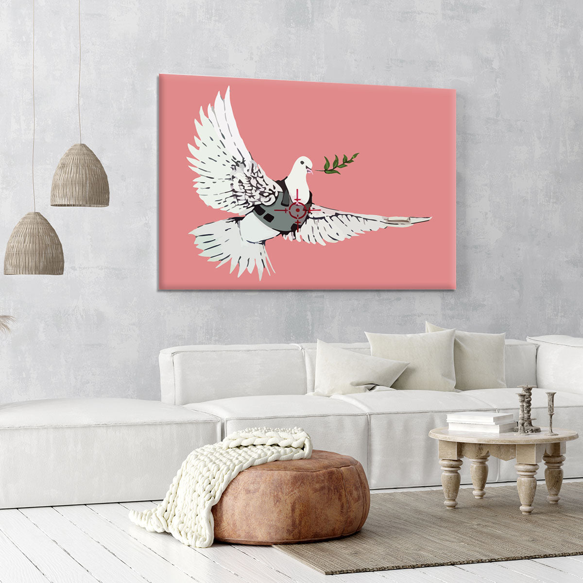 Banksy Peace Dove Red Canvas Print or Poster - Canvas Art Rocks - 6