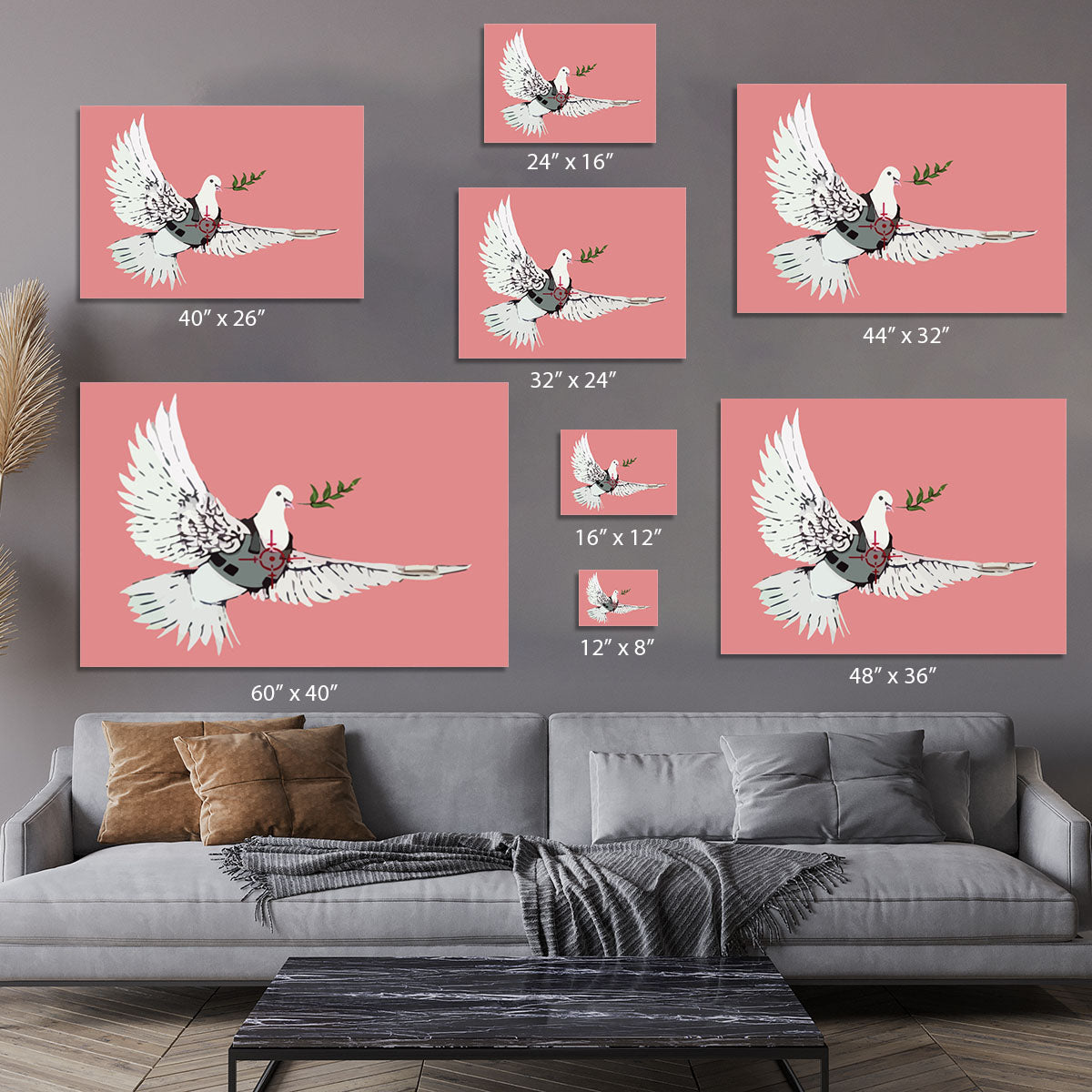 Banksy Peace Dove Red Canvas Print or Poster - Canvas Art Rocks - 7