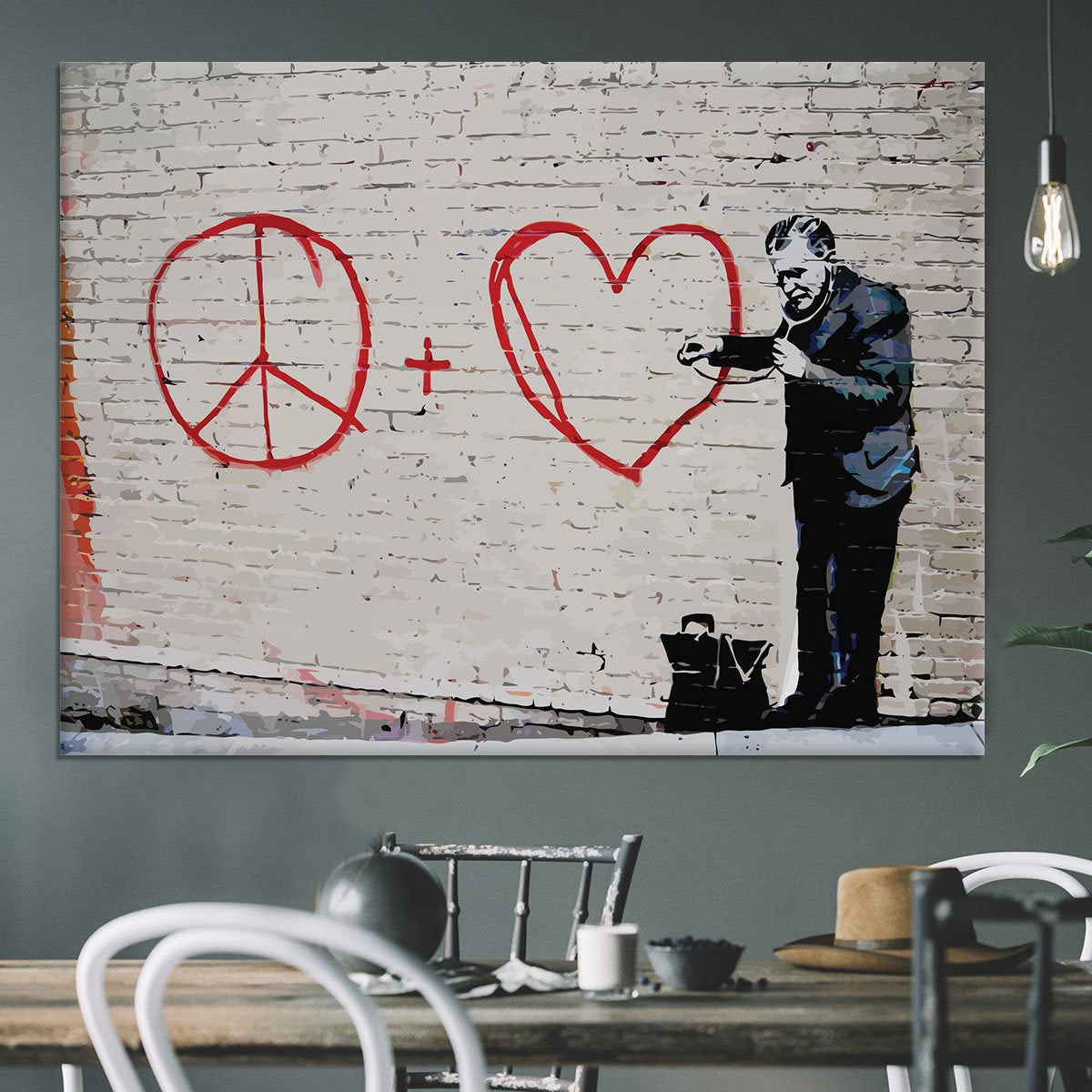 Banksy Peaceful Hearts Doctor San Francisco Canvas Print or Poster