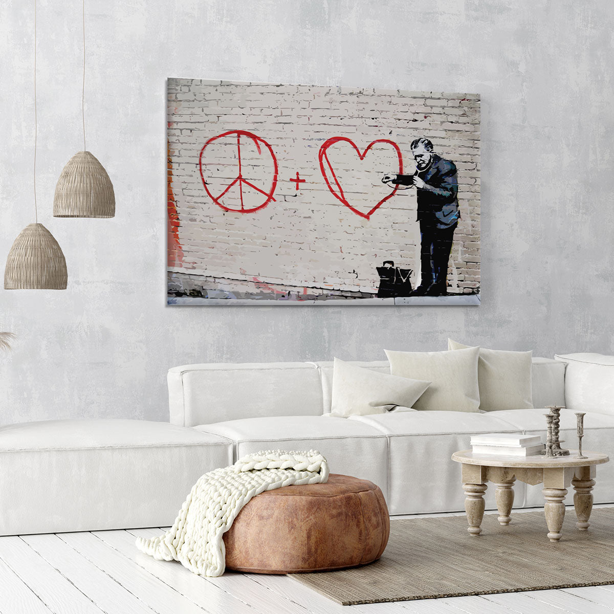Banksy Peaceful Hearts Doctor San Francisco Canvas Print or Poster - Canvas Art Rocks - 6