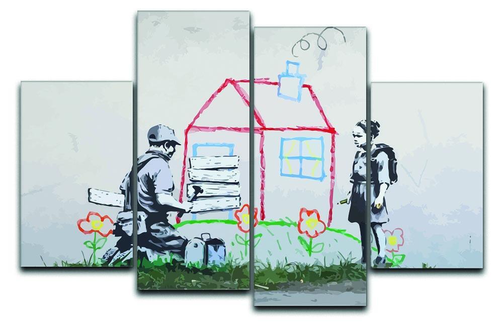 Banksy Play House 4 Split Panel Canvas  - Canvas Art Rocks - 1