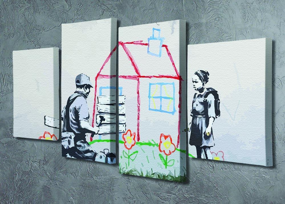 Banksy Play House 4 Split Panel Canvas - Canvas Art Rocks - 2