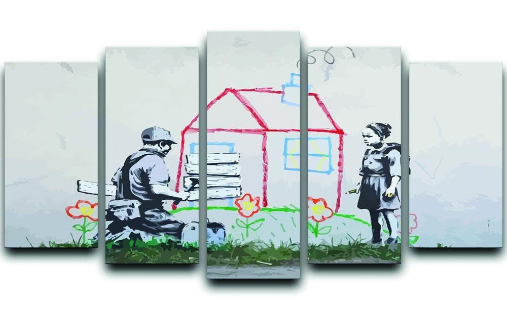 Banksy Play House 5 Split Panel Canvas  - Canvas Art Rocks - 1