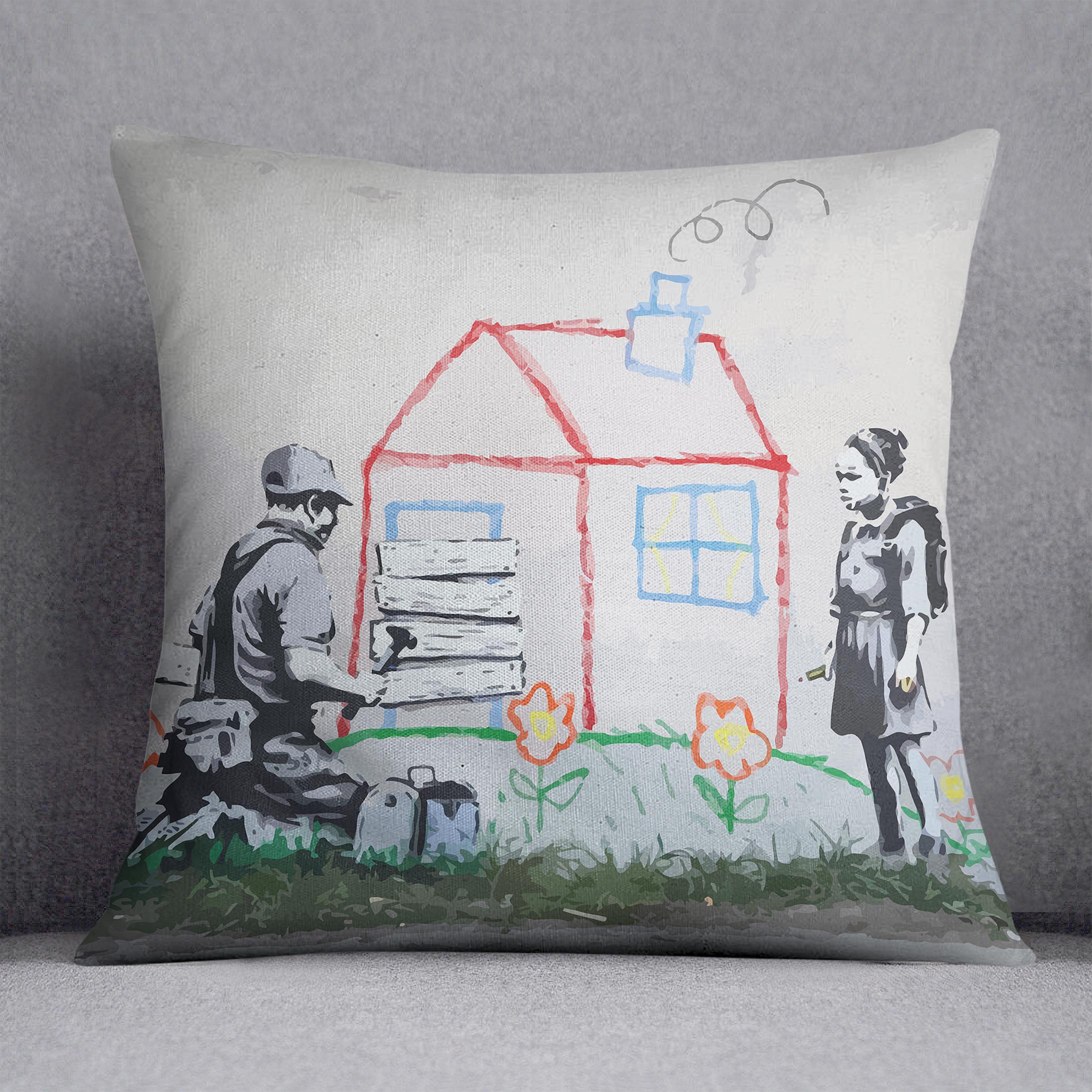 Banksy Play House Cushion