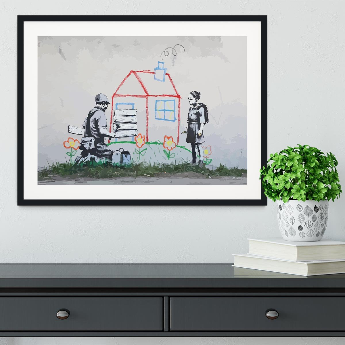 Banksy Play House Framed Print - Canvas Art Rocks - 1