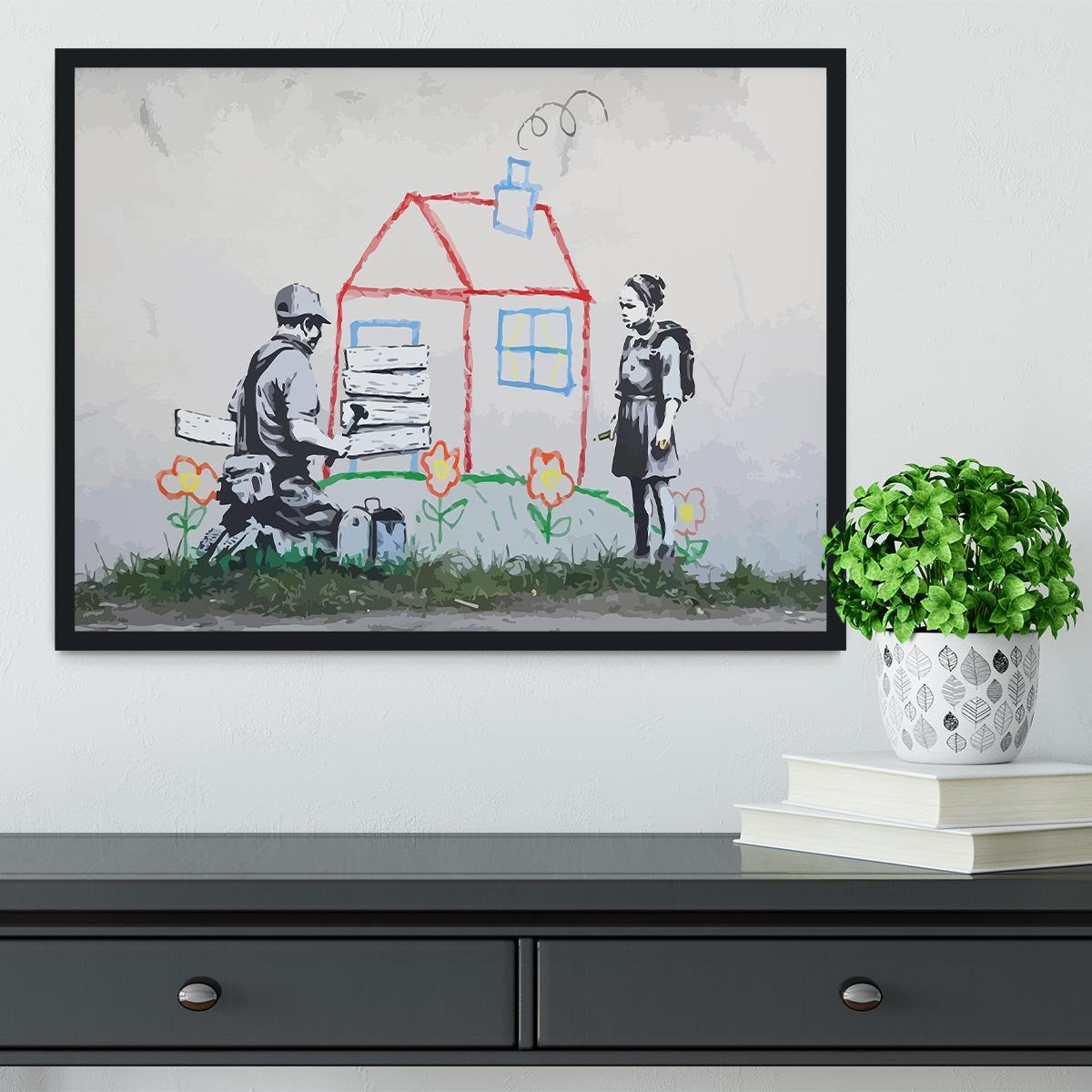 Banksy Play House Framed Print - Canvas Art Rocks - 2