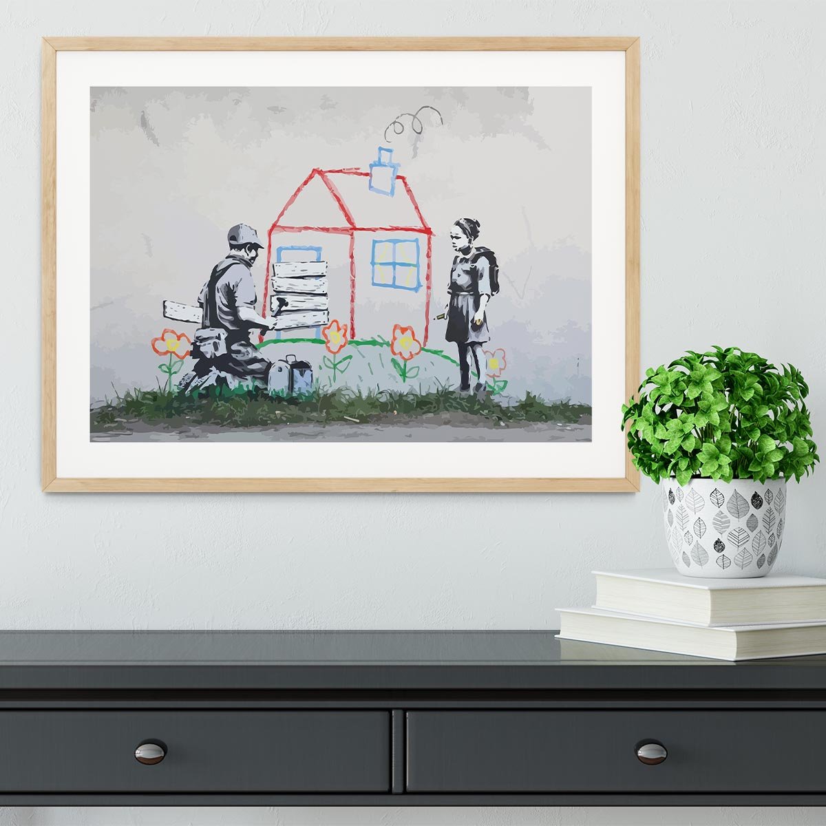 Banksy Play House Framed Print - Canvas Art Rocks - 3