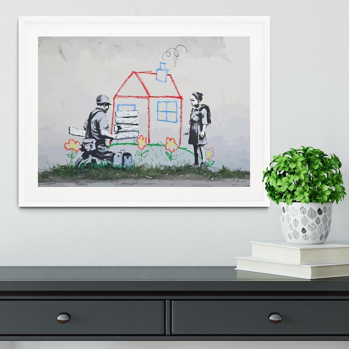 Banksy Play House Framed Print - Canvas Art Rocks - 5
