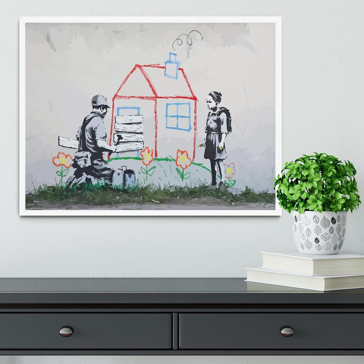 Banksy Play House Framed Print - Canvas Art Rocks -6