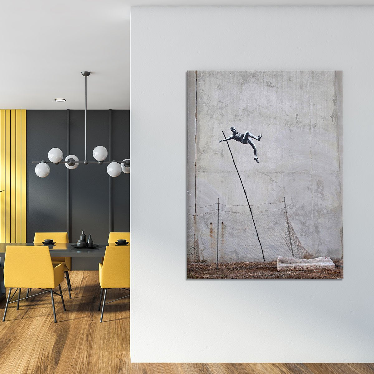 Banksy Pole Vaulter Canvas Print or Poster