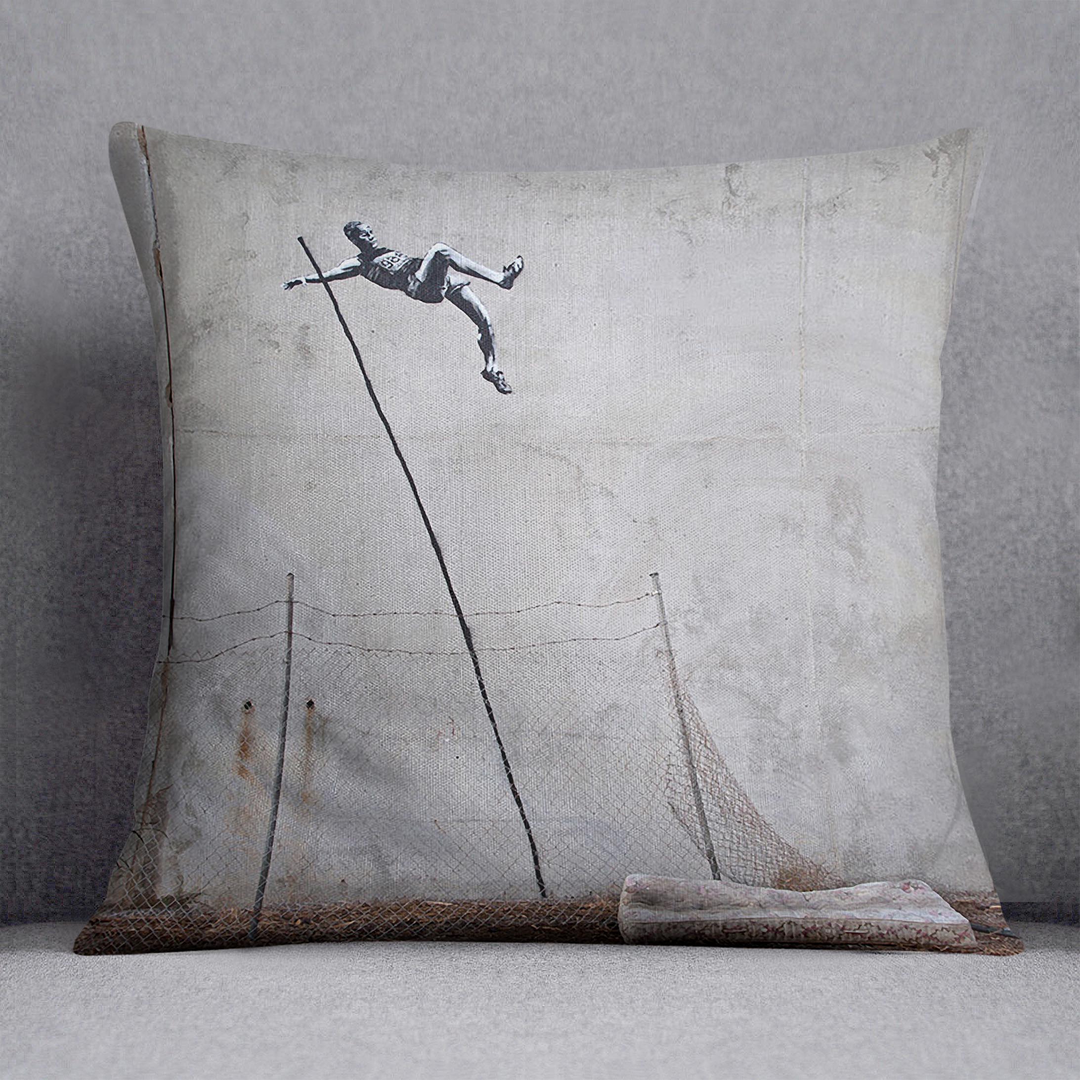 Banksy Pole Vaulter Cushion