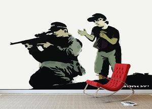 Banksy Police Sniper Wall Mural Wallpaper - Canvas Art Rocks - 2