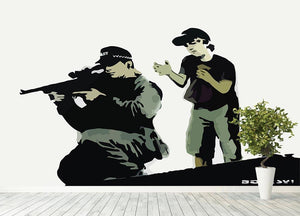 Banksy Police Sniper Wall Mural Wallpaper - Canvas Art Rocks - 4