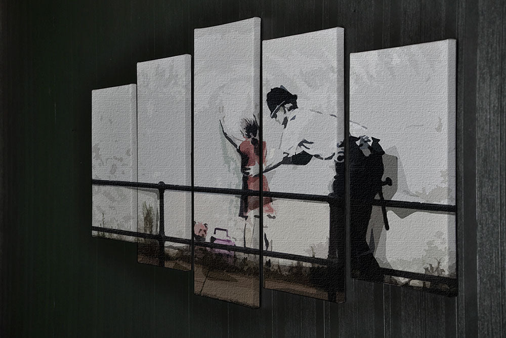 Banksy Policeman Searching Girl 5 Split Panel Canvas - Canvas Art Rocks - 2