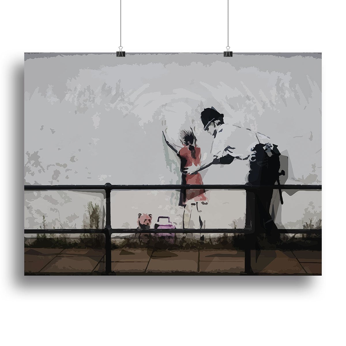 Banksy Policeman Searching Girl Canvas Print or Poster