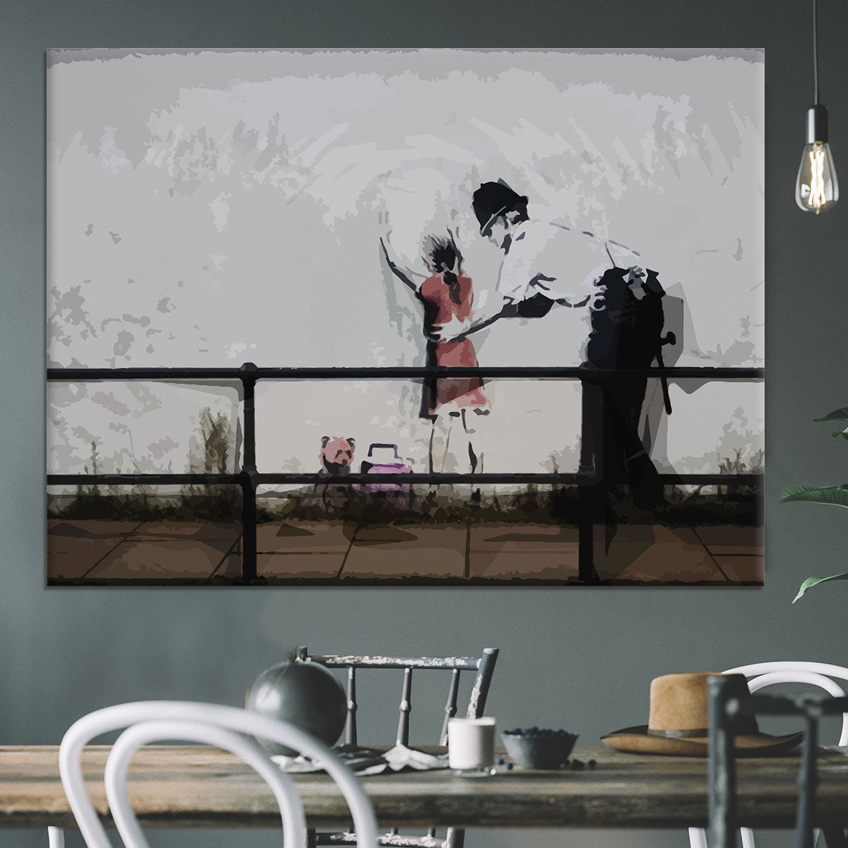 Banksy Policeman Searching Girl Canvas Print or Poster - Canvas Art Rocks - 3