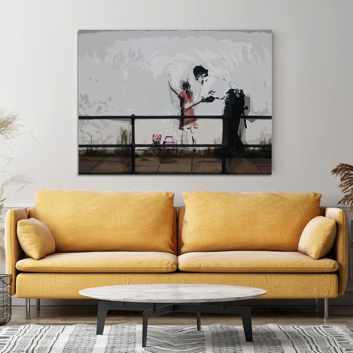 Banksy Policeman Searching Girl Canvas Print or Poster - Canvas Art Rocks - 4