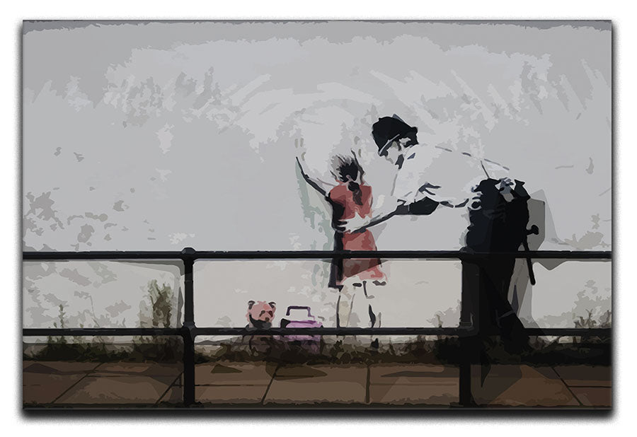 Banksy Policeman Searching Girl Canvas Print or Poster - Canvas Art Rocks - 1