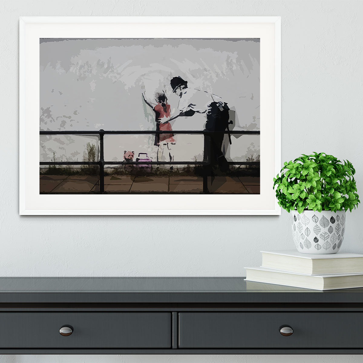 Banksy Policeman Searching Girl Framed Print - Canvas Art Rocks - 5