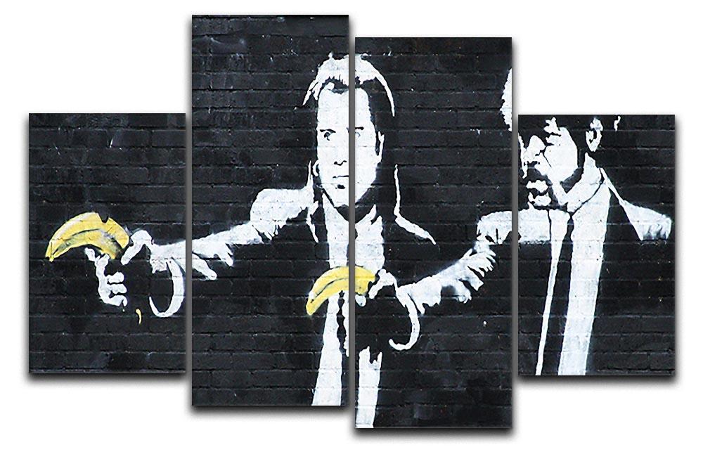 Banksy Pulp Fiction Banana Guns 4 Split Panel Canvas  - Canvas Art Rocks - 1