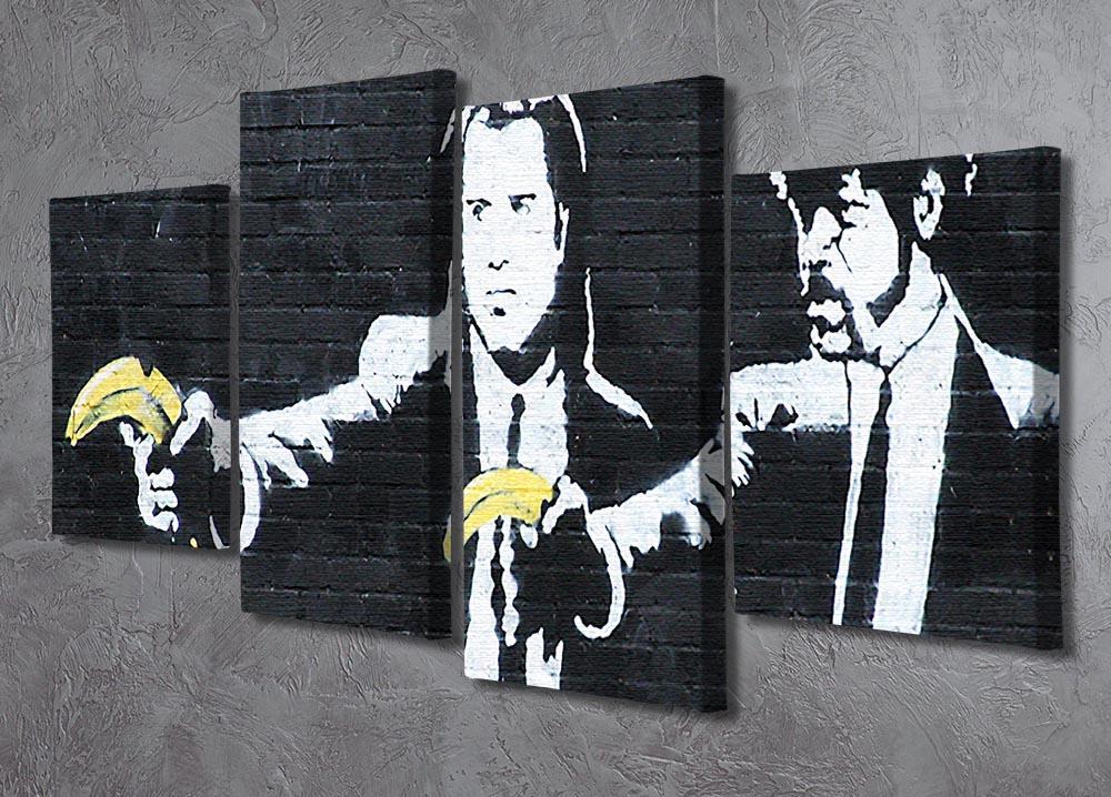 Banksy Pulp Fiction Banana Guns 4 Split Panel Canvas - Canvas Art Rocks - 2
