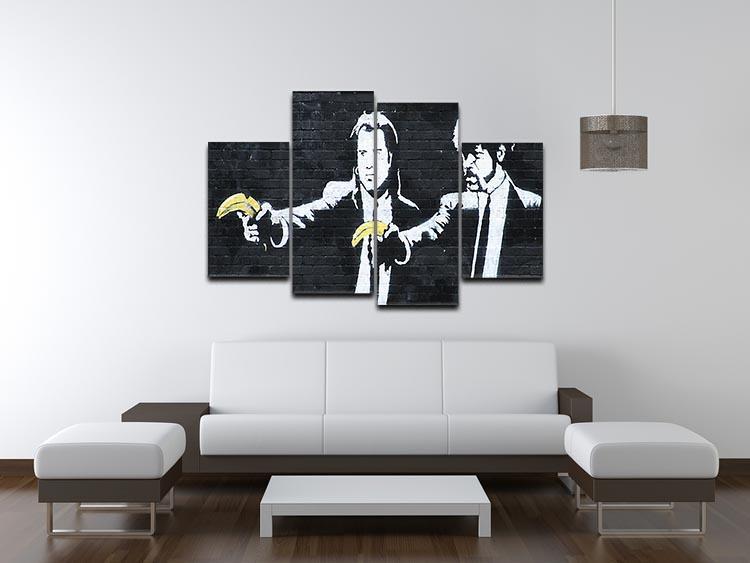 Banksy Pulp Fiction Banana Guns 4 Split Panel Canvas - Canvas Art Rocks - 3