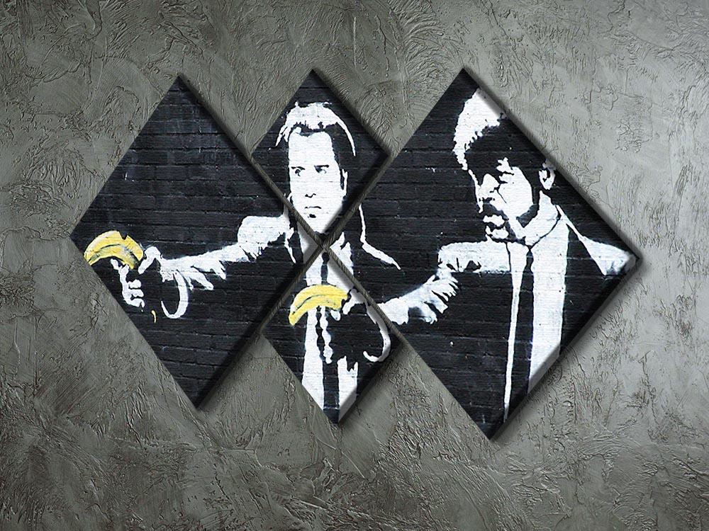 Banksy Pulp Fiction Banana Guns 4 Square Multi Panel Canvas - Canvas Art Rocks - 2