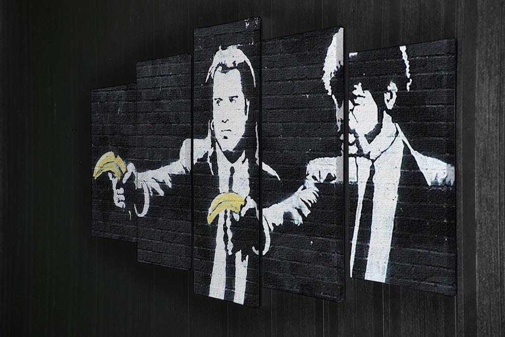 Banksy Pulp Fiction Banana Guns 5 Split Panel Canvas - Canvas Art Rocks - 2