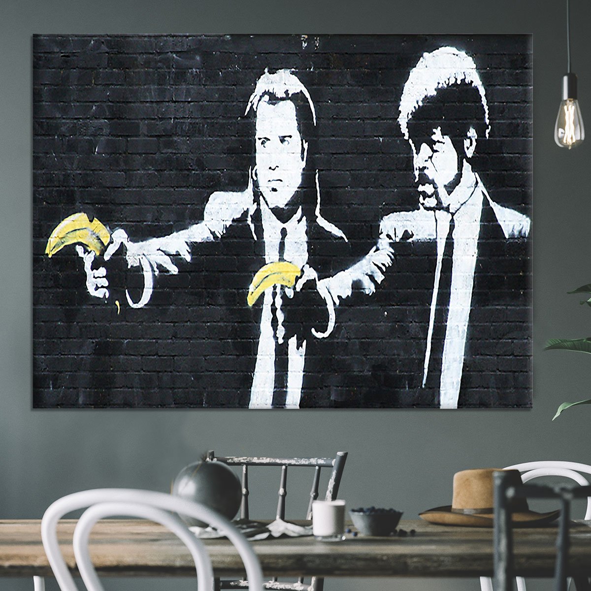 Banksy Pulp Fiction Banana Guns Canvas Print or Poster