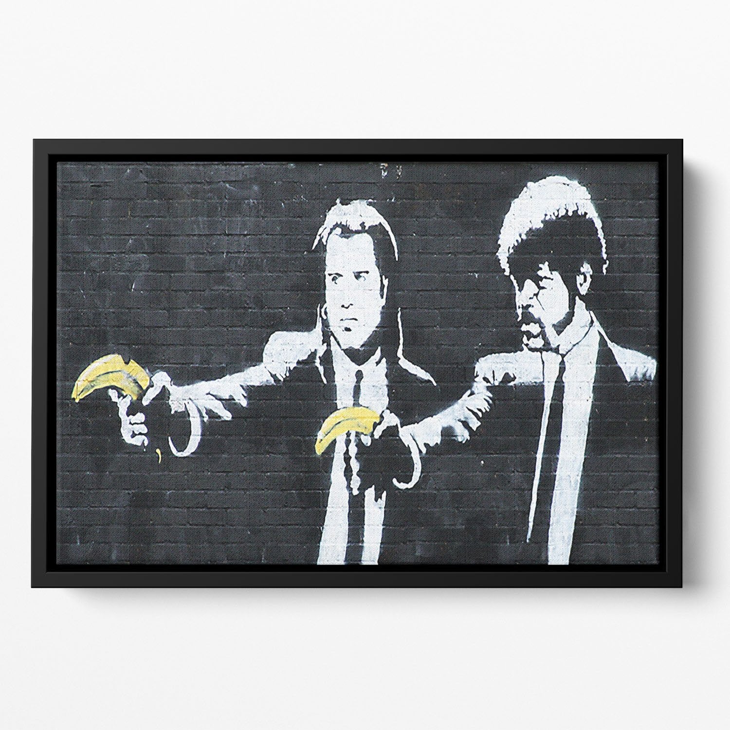 Banksy Pulp Fiction Banana Guns Floating Framed Canvas