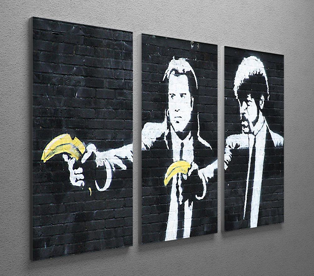 Banksy Pulp Fiction Banana Guns 3 Split Canvas Print - Canvas Art Rocks