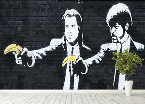 Banksy Pulp Fiction Banana Guns Wall Mural Wallpaper - Canvas Art Rocks - 4