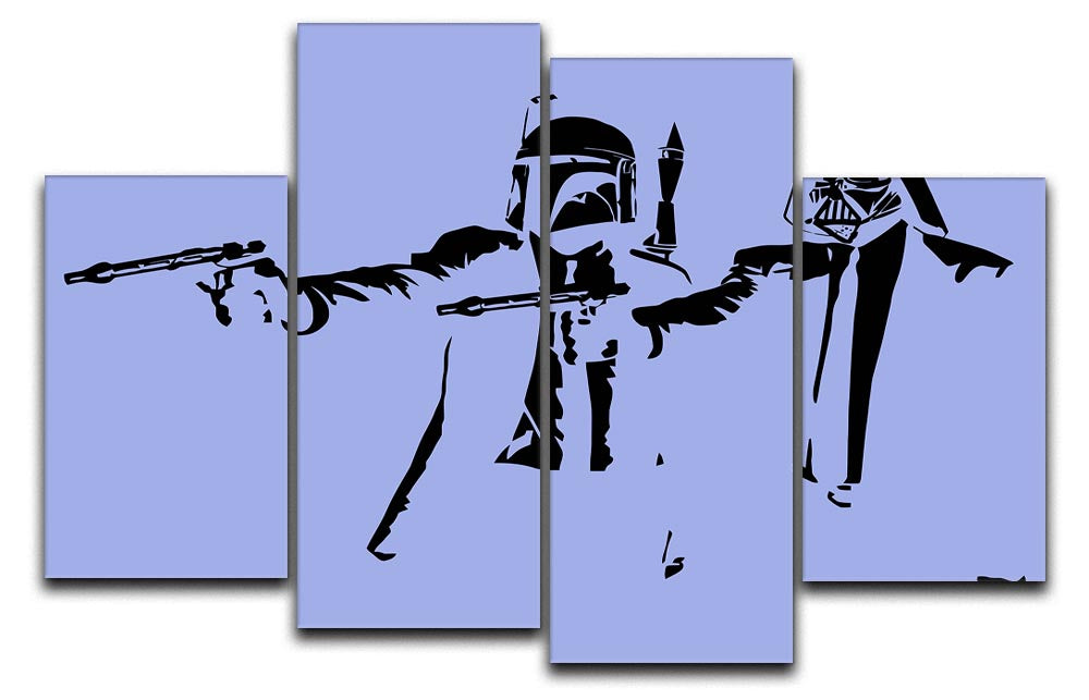 Banksy Pulp Fiction Star Wars Blue 4 Split Panel Canvas - Canvas Art Rocks - 1