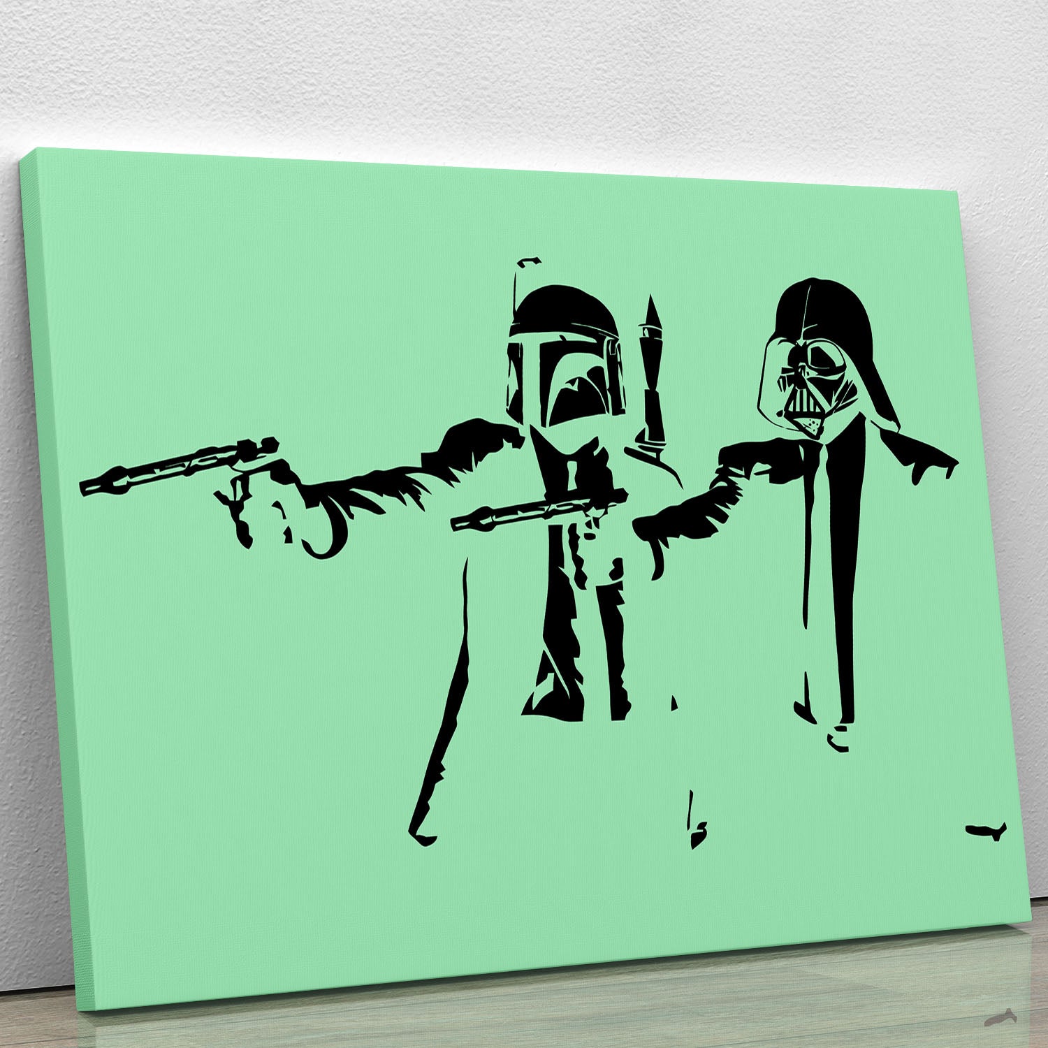 Banksy Pulp Fiction Star Wars Green Canvas Print or Poster - Canvas Art Rocks - 1