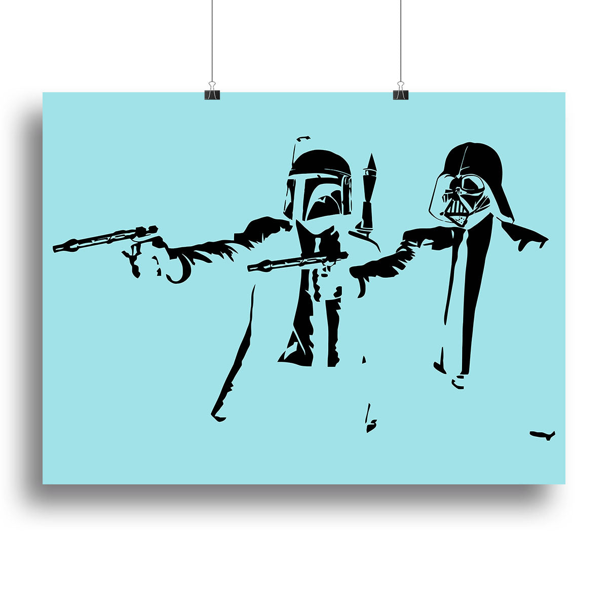 Banksy Pulp Fiction Star Wars Light Blue Canvas Print or Poster - Canvas Art Rocks - 2