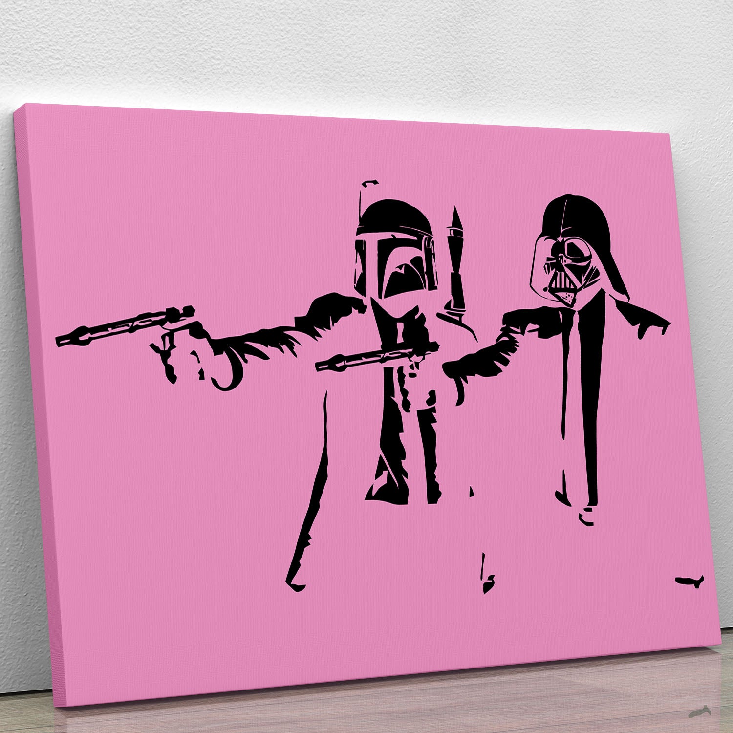 Banksy Pulp Fiction Star Wars Pink Canvas Print or Poster - Canvas Art Rocks - 1