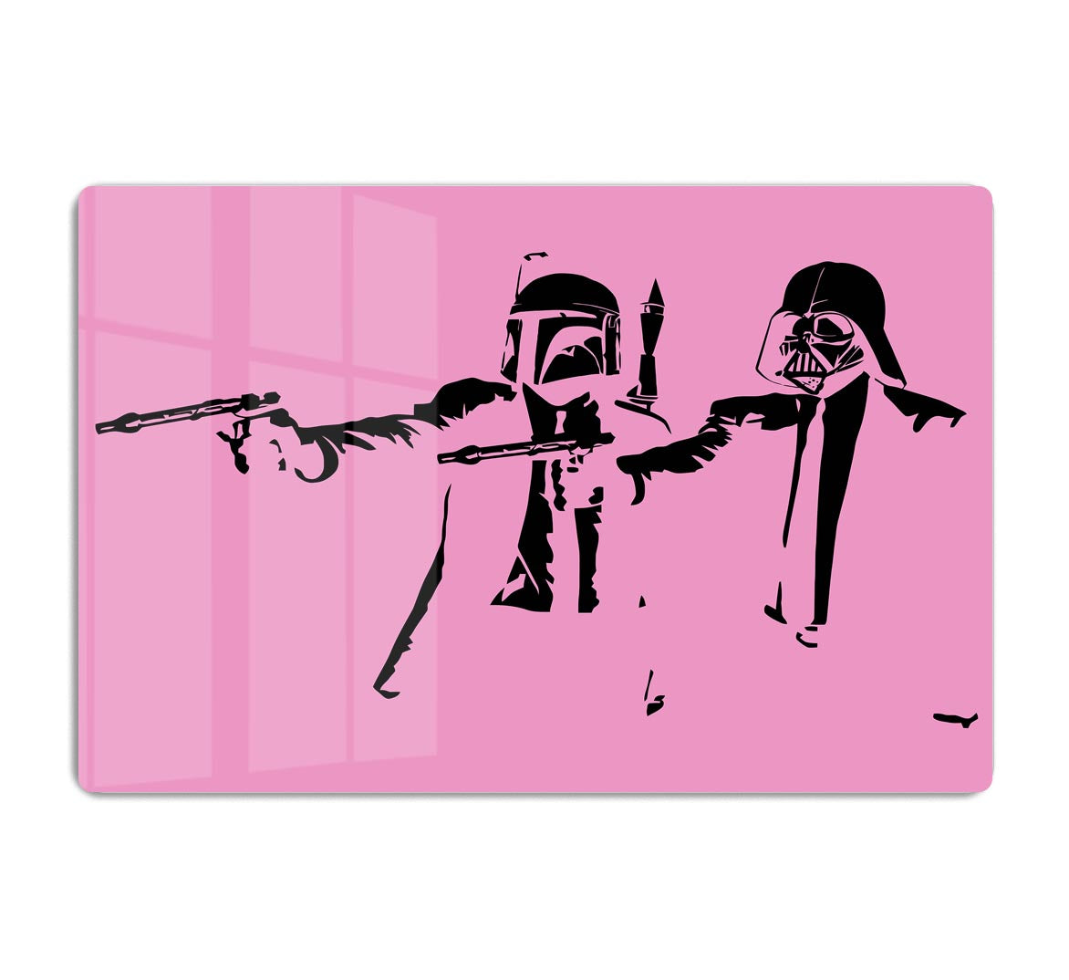 Banksy Pulp Fiction Star Wars Pink Acrylic Block - Canvas Art Rocks - 1