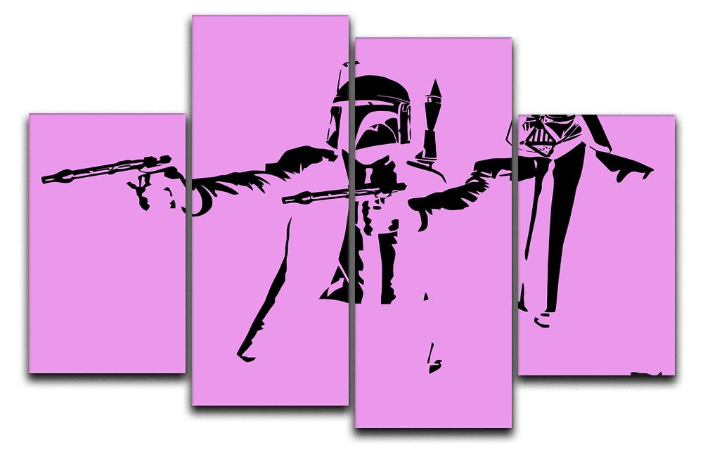 Banksy Pulp Fiction Star Wars Purple 4 Split Panel Canvas - Canvas Art Rocks - 1