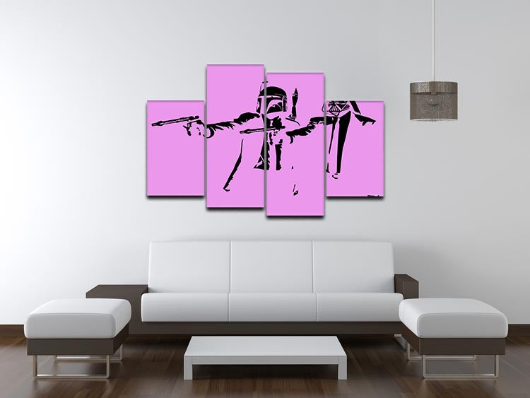 Banksy Pulp Fiction Star Wars Purple 4 Split Panel Canvas - Canvas Art Rocks - 3