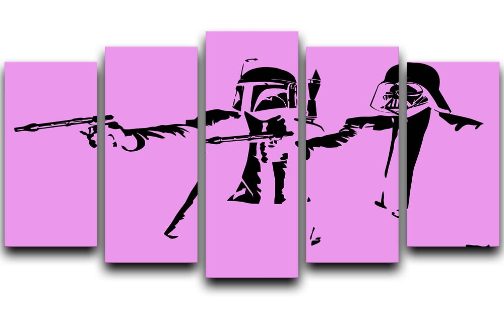 Banksy Pulp Fiction Star Wars Purple 5 Split Panel Canvas - Canvas Art Rocks - 1