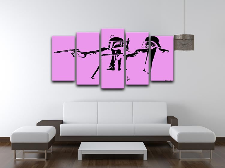 Banksy Pulp Fiction Star Wars Purple 5 Split Panel Canvas - Canvas Art Rocks - 3