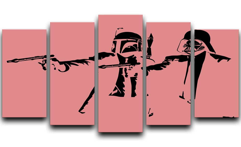 Banksy Pulp Fiction Star Wars Red 5 Split Panel Canvas - Canvas Art Rocks - 1