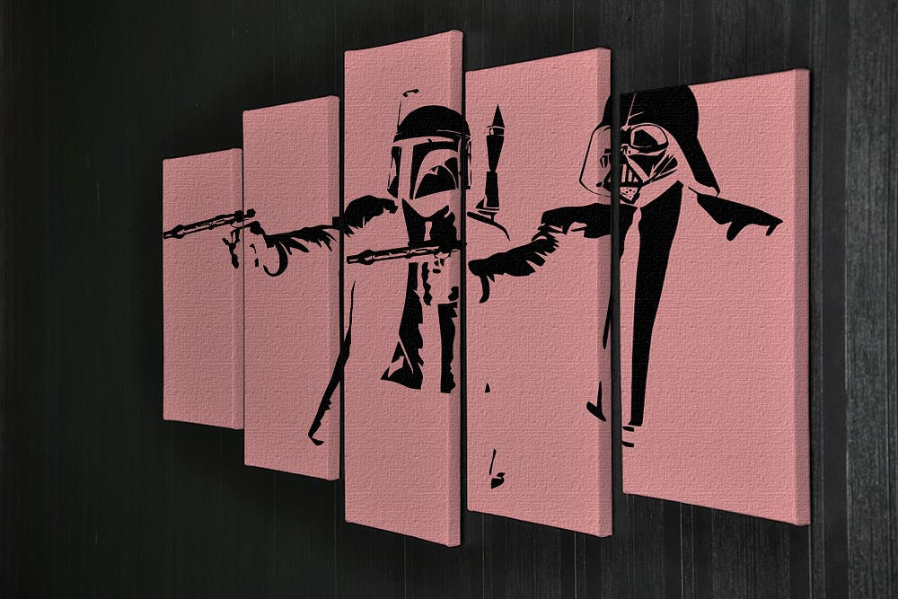 Banksy Pulp Fiction Star Wars Red 5 Split Panel Canvas - Canvas Art Rocks - 2