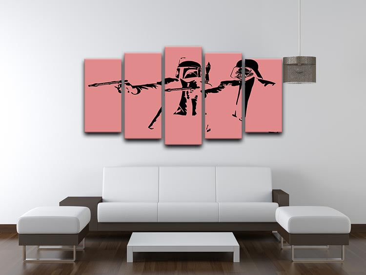 Banksy Pulp Fiction Star Wars Red 5 Split Panel Canvas - Canvas Art Rocks - 3