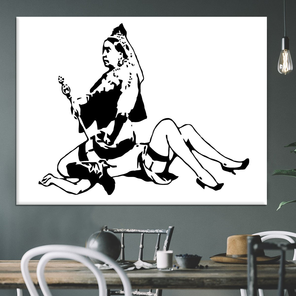 Banksy Queen Victoria Canvas Print or Poster