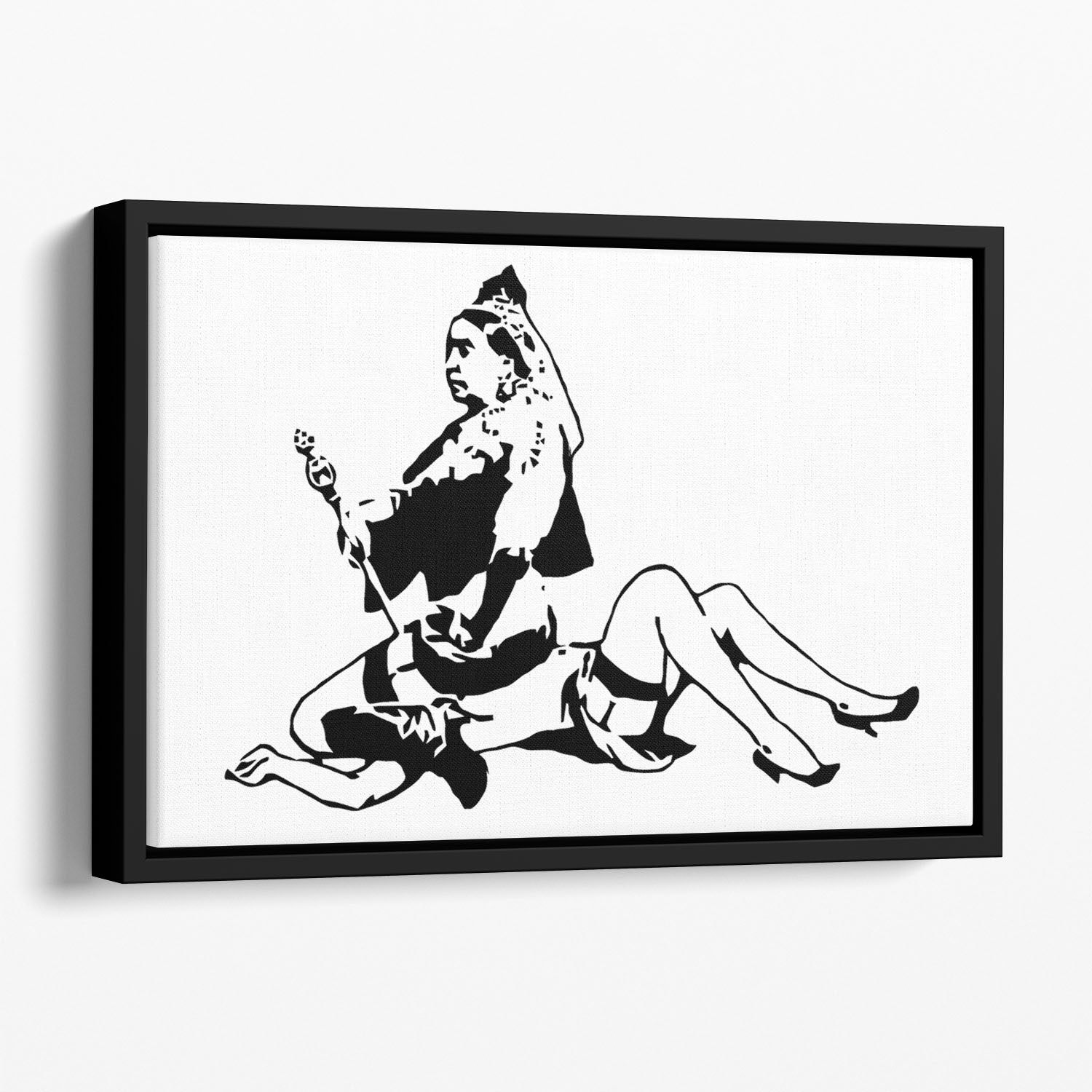 Banksy Queen Victoria Floating Framed Canvas