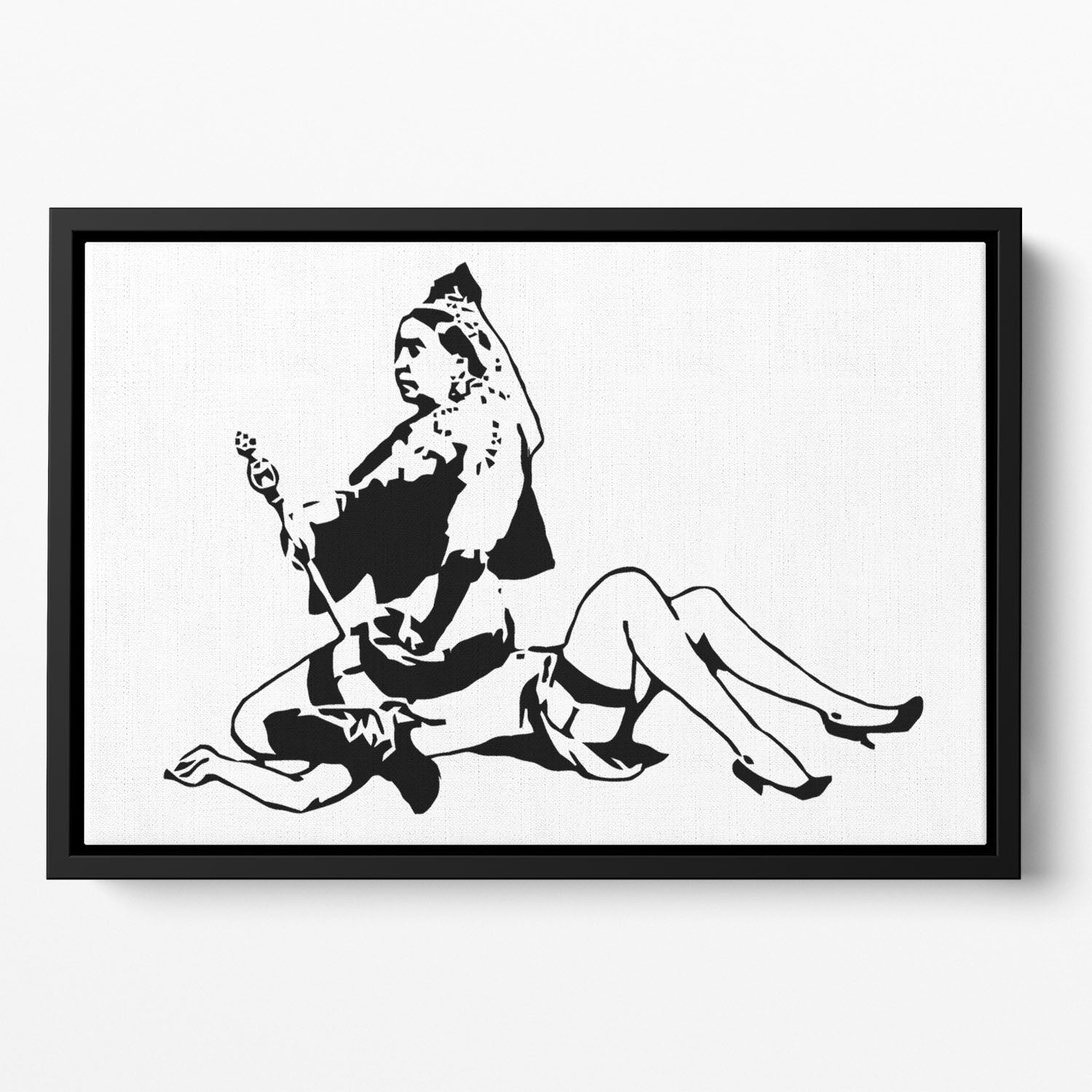 Banksy Queen Victoria Floating Framed Canvas