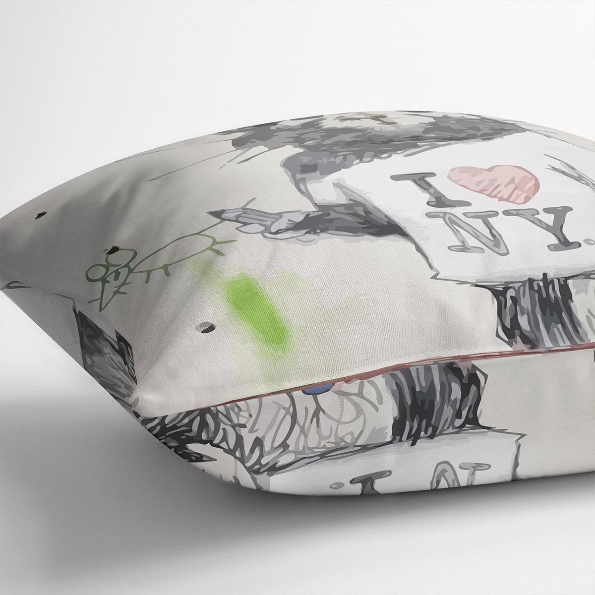 Banksy Rat I Love New York Cushion